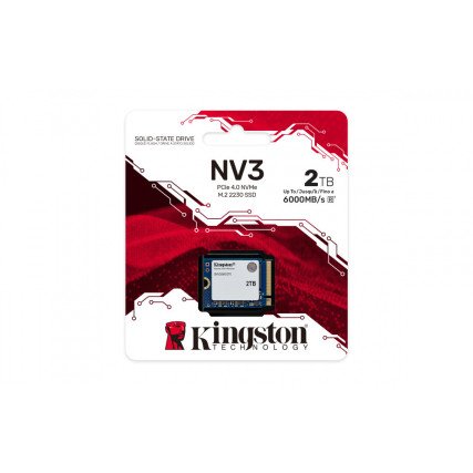 SSD Kingston NV3 2TB NVMe PCIe 4.0 M.2 2230 – 6000MB/s Gen4 para Laptop y Dispositivos Compactos (SNV3SM3/2T0)