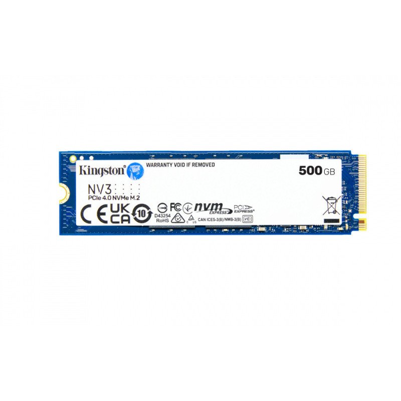 SSD Kingston NV3 500GB NVMe PCIe 4.0 M.2 2280 – 3500MB/s Gen4 para PC y Laptop (SNV3S/500G)
