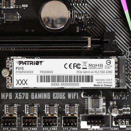 SSD Patriot P310 480GB NVMe PCIe 3.0 M.2 2280 rápido y confiable para actualización