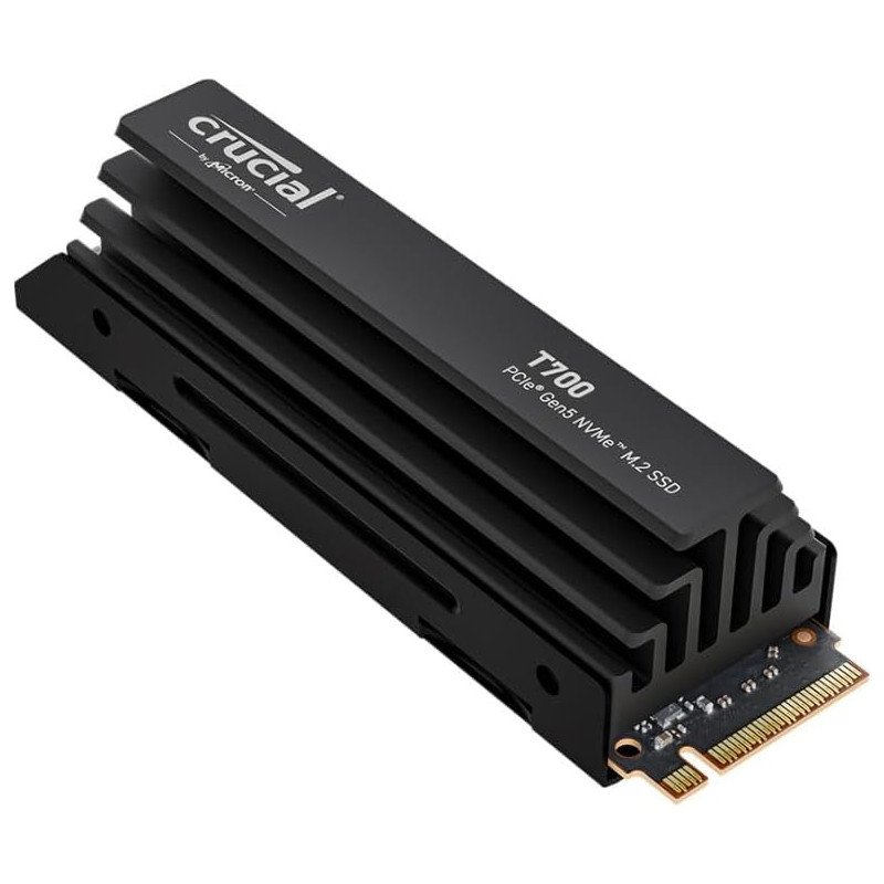 SSD Crucial T700 2TB NVMe PCIe 5.0 M.2 2280 con disipador hasta 12400MB/s ultra rendimiento