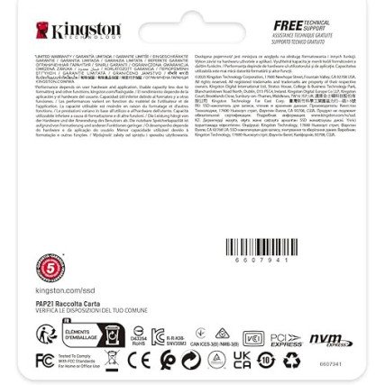 SSD Kingston NV3 2TB NVMe PCIe 4.0 M.2 2230 hasta 6000MB/s compacto y alto rendimiento