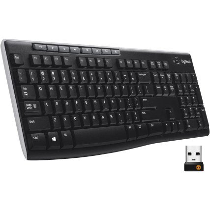 Teclado Inalámbrico Logitech K270 USB Unifying Plug & Play Negro