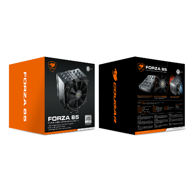 Disipador de CPU Cougar Forza 85 con ventilador de 120mm, 2000RPM, alto rendimiento para gaming y trabajo Disipador de CPU Cougar Forza 85 con ventilador de 120mm, 2000RPM, alto rendimiento para gaming y trabajo