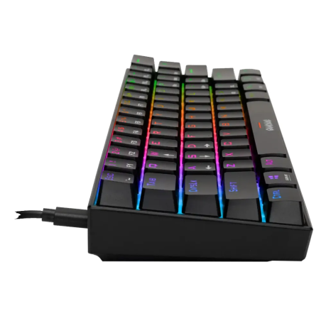 Teclado Gamer Gamdias Hermes E3 RGB mecánico en color negro, ideal para gaming competitivo