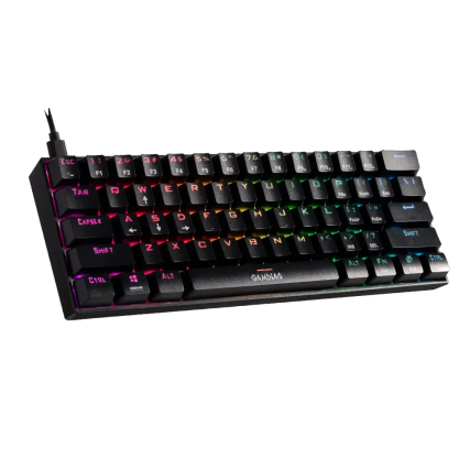 Teclado Gamer Gamdias Hermes E3 RGB mecánico en color negro, ideal para gaming competitivo