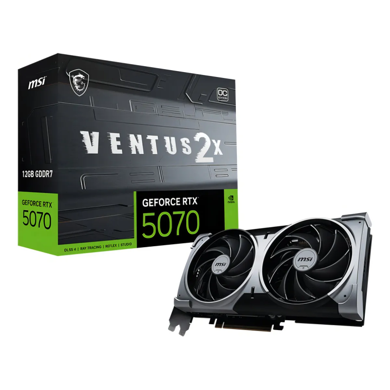 Tarjeta de video MSI Ventus 2X RTX 5070 OC 12GB GDDR7 para gaming extremo y creación profesional Tarjeta de video MSI Ventus 2X RTX 5070 OC 12GB GDDR7 para gaming extremo y creación profesional