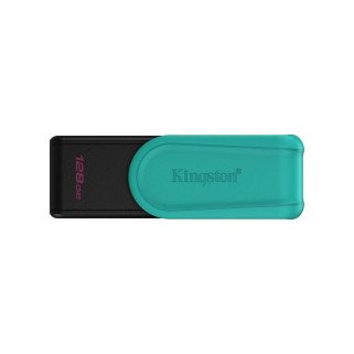 Memoria USB Kingston 128GB USB 3.2 color negro y turquesa, rápida y portátil