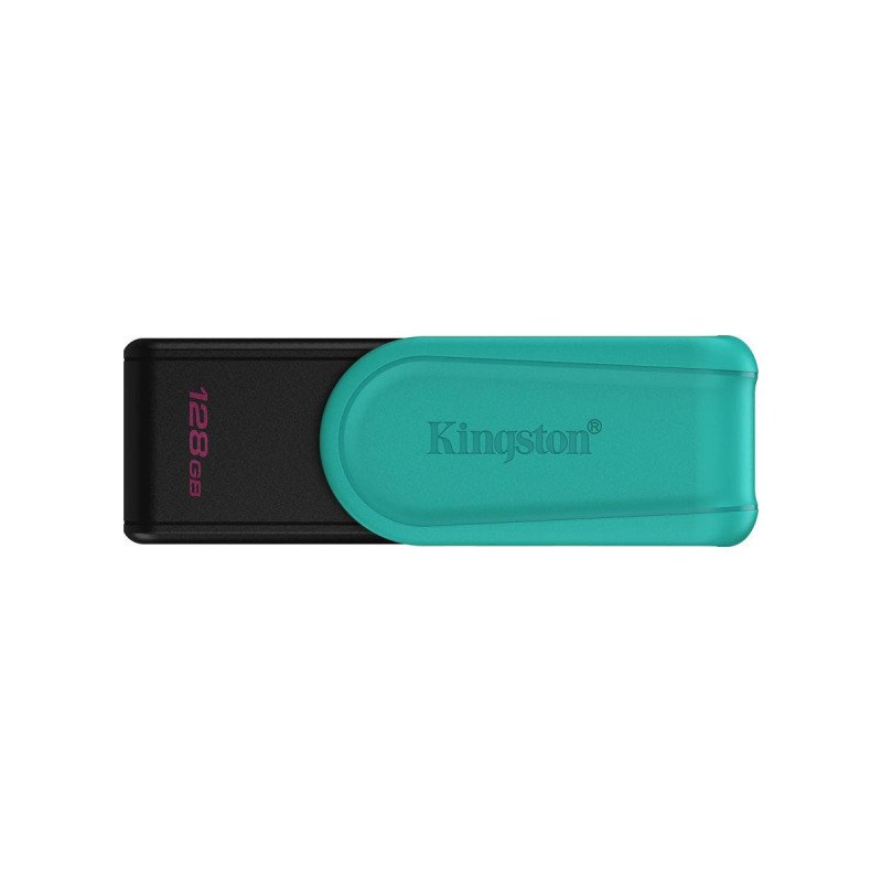 Memoria USB Kingston 128GB USB 3.2 color negro y turquesa, rápida y portátil Memoria USB Kingston 128GB USB 3.2 color negro y turquesa, rápida y portátil
