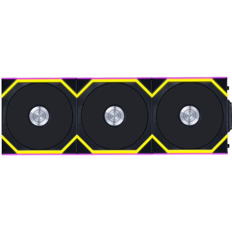 Kit 3 ventiladores Lian Li Uni Fan SL 120mm ARGB inalámbricos color negro 2000RPM