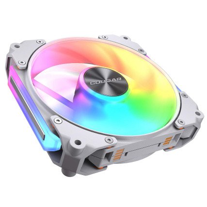 Kit 3 ventiladores Cougar Apolar 120mm ARGB color blanco para enfriamiento y estética premium