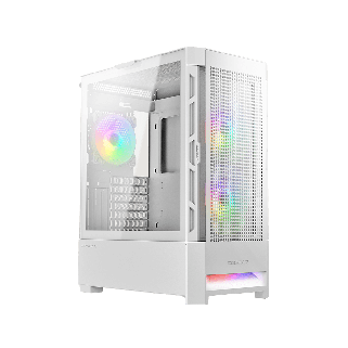 Gabinete Cougar Airface blanco RGB con cristal templado EATX para alto flujo de aire y builds premium