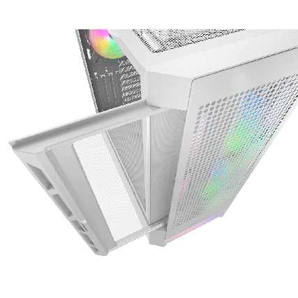 Gabinete Cougar Airface blanco RGB con cristal templado EATX para alto flujo de aire y builds premium