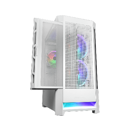 Gabinete Cougar Airface blanco RGB con cristal templado EATX para alto flujo de aire y builds premium