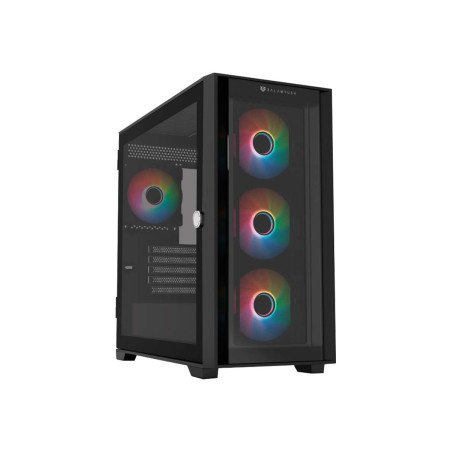 Gabinete Balam Rush Carbono Twin Mate 8000B negro con cristal templado y diseño gaming