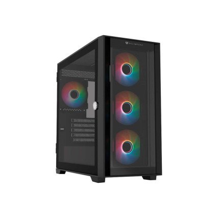 Gabinete Balam Rush Carbono Twin Mate 8000B negro con cristal templado y diseño gaming