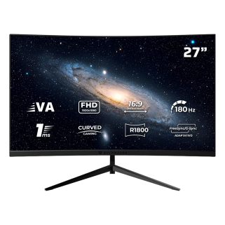 Monitor Gamer Balam Rush, Andromeda MAG27Y, Curvo, 27", VA, Full HD, 180HZ, 1ms, Negro