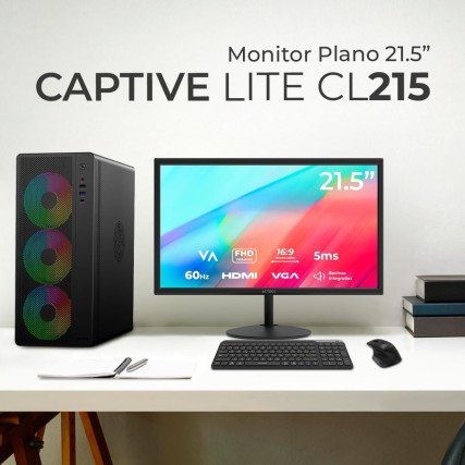 Monitor Acteck Plano Captive Lite CL215, 21.5", Full HD, 60HZ, Negro