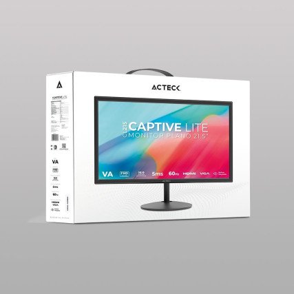 Monitor Acteck Plano Captive Lite CL215, 21.5", Full HD, 60HZ, Negro