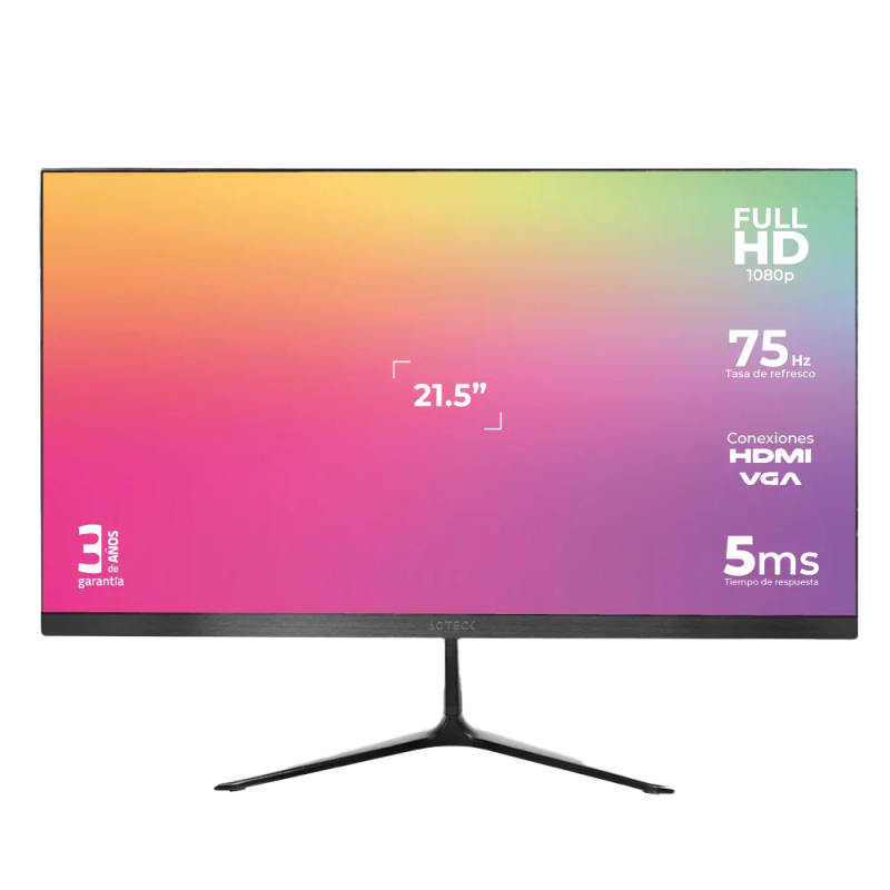 Monitor Acteck Captive Vivid SP215, 21.5", VGA, HDMI, 75Hz, 5ms