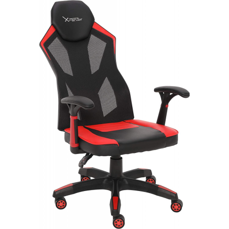 Silla Gamer Xzeal XZSXZ30R Malla y Vinil Reclinable 150° Negro Rojo