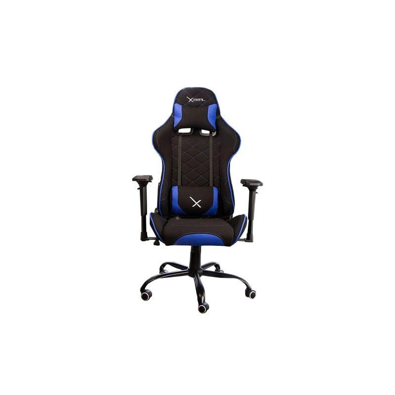 Silla Gamer Xzeal XZSXZ25A Reclinable 180° Tela Negra Azul con Brazos 4D