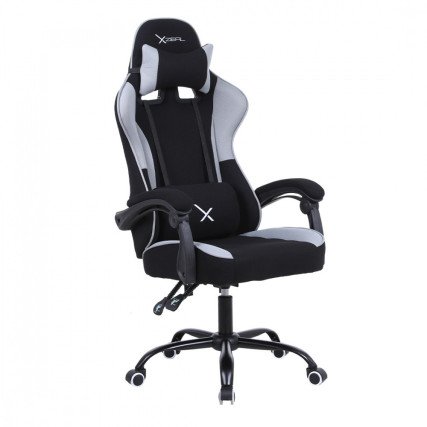Silla Gamer Xzeal XZSXZ20B Tela Reclinable 140° RGB Negro Gris