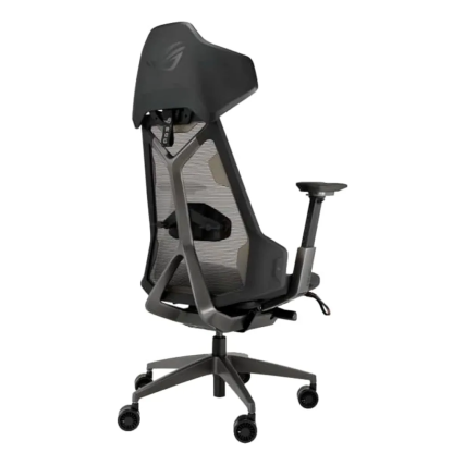 SILLA GAMING ASUS (SL400 ROG DESTRIER/BK/WW/) SOPORTE DE BRAZO, DISEÑO EXOESQUELETICO, NEGRA