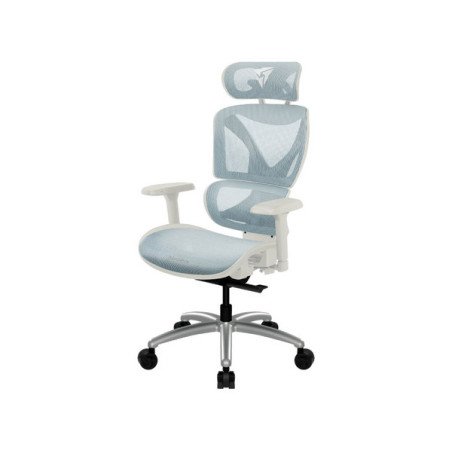 Silla Gamer ThunderX3 XTC Chroma Blanca/Azul en Malla Transpirable y PU 150KG
