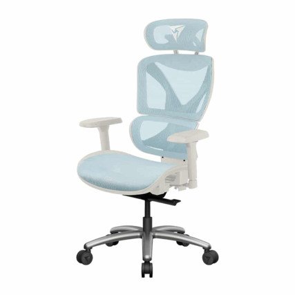 Silla Gamer ThunderX3 XTC Chroma Blanca/Azul en Malla Transpirable y PU 150KG