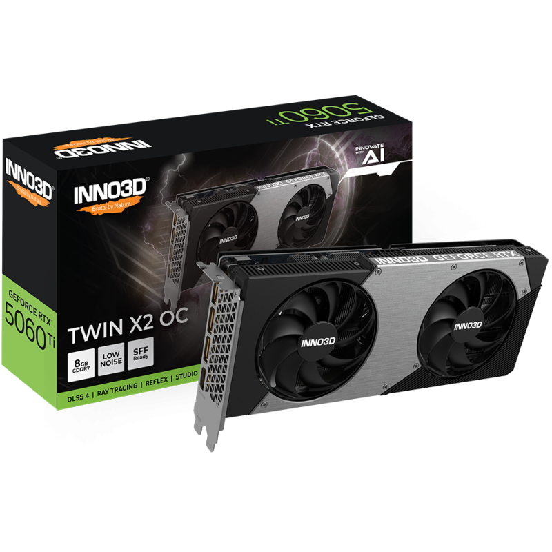 Tarjeta de Video Inno3D NVIDIA GeForce RTX 5060 Ti X2 OC 8GB GDDR7 PCIe 5.0 HDMI DisplayPort