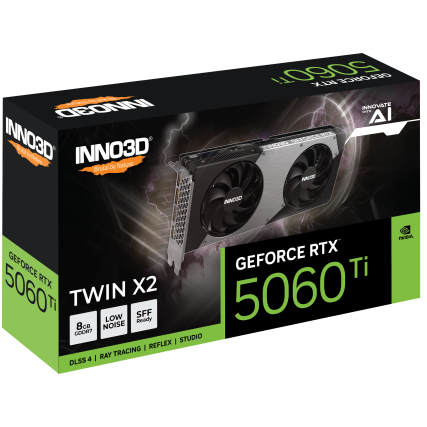 Tarjeta de Video Inno3D NVIDIA GeForce RTX 5060 Ti X2 8GB GDDR7 PCIe 5.0 HDMI DisplayPort