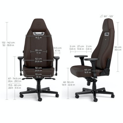 Silla Gamer Noblechairs LEGEND Java Edition Negra de Cuero Sintético hasta 150 kg