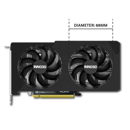 Tarjeta de Video Inno3D NVIDIA GeForce RTX 5050 Twin X2 8GB GDDR6 PCIe 5.0 Negra
