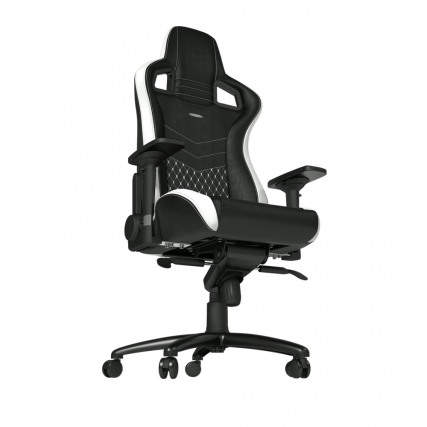 Silla Gamer noblechairs EPIC de Cuero Real Grano Superior Black White Red