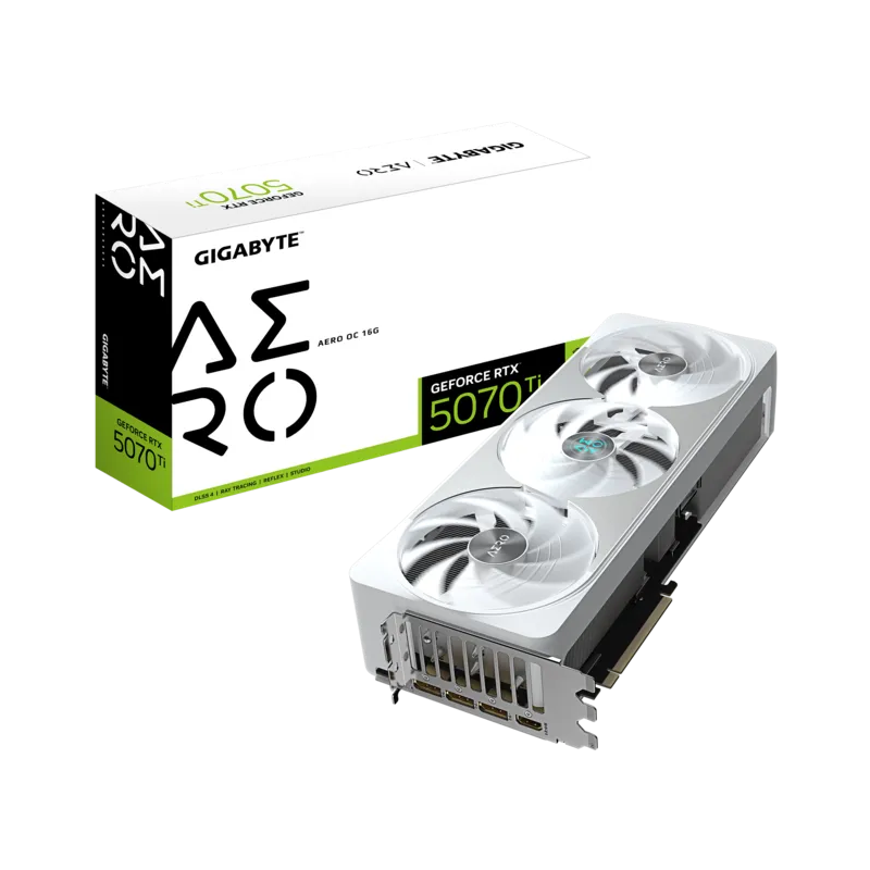 TARJETA DE VIDEO GIGABYTE NVIDIA GEFORCE RTX 5070 TI AERO OC 16GB 256 BIT GDDR7 PCI EXPRESS X16 5.0
