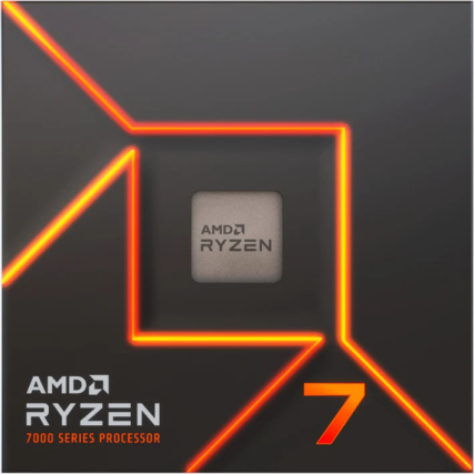 Procesador AMD Ryzen 7 7700 8 núcleos 3.8GHz 65W Socket AM5, gráficos integrados, ventilador incluido