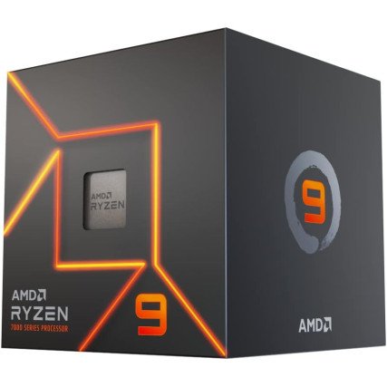 Procesador AMD Ryzen 9 7900 12 núcleos 3.7GHz 65W Socket AM5, gráficos integrados, sin ventilador