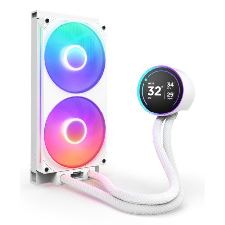 Enfriamiento Líquido NZXT Kraken Elite 280 V2 RGB White AIO 280mm Pantalla LED