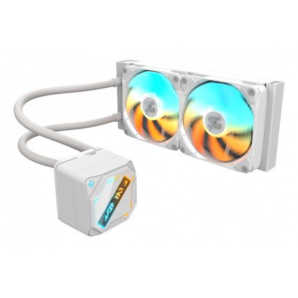 VENTILADOR P/CPU GIGABYTE (GP-GIGABYTE GME 240I) ARGB,ENFRIAMIENTO LIQUIDO,2 FAN,240MM,BLANCO