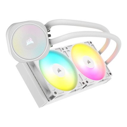 Enfriamiento Líquido Corsair Nautilus ARGB 240mm Blanco AIO con 2×120mm para CPU