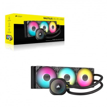 VENTILADOR P/CPU CORSAIR (CW-9060093-WW) NAUTILUS 360 RSARGB,3*FAN,ENFRIAMIENTO LIQUIDO
