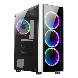 Gabinete Gamer XZeal XZ110-1 Blanco Mid Tower con RGB y Panel Lateral de Vidrio