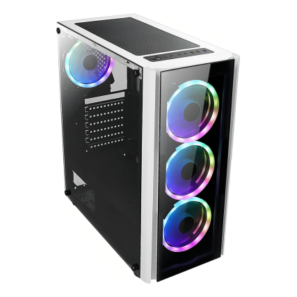 Gabinete Gamer XZeal XZ110-1 Blanco Mid Tower con RGB y Panel Lateral de Vidrio