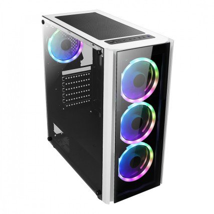 Gabinete Xzeal Gamer XZCGB12W Torre ATX Gamer con RGB y Ventana Lateral de Cristal Templado
