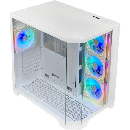 Gabinete Xzeal Gamer XZGAXT1W Media Torre Blanco con RGB y 4 Ventiladores para PC Gamer