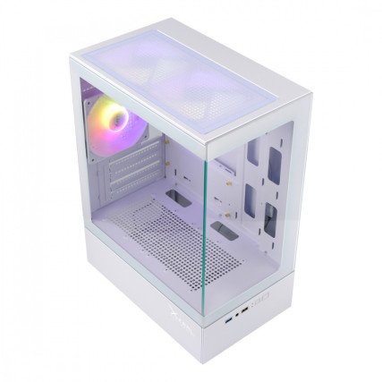Gabinete Xzeal Zynergy XZGAZNY1W Blanco M-ATX/ITX con RGB y Ventana Lateral de Cristal Templado