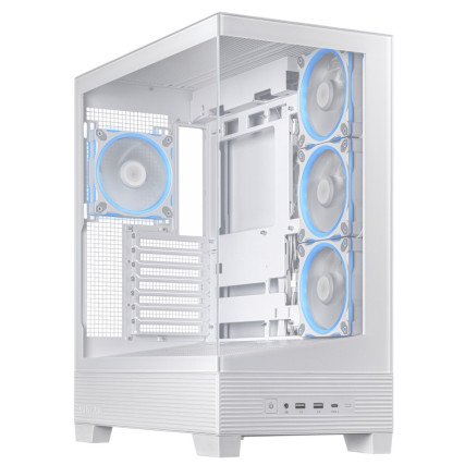 Gabinete ASUS A31 TG White M-ATX Blanco con Cristal Templado y 2x USB-C