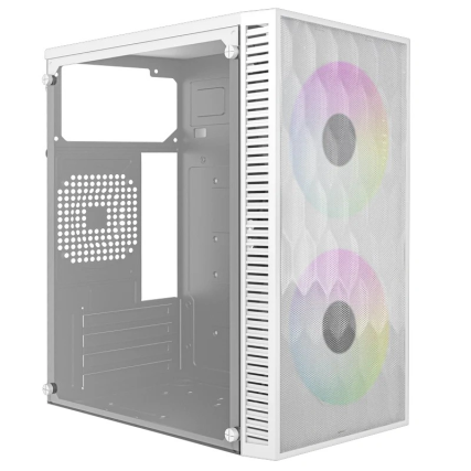 Gabinete Acteck Fuji GC470 Mini Tower Micro ATX / Mini ITX con Fuente 500W y 2 Ventiladores Blanco