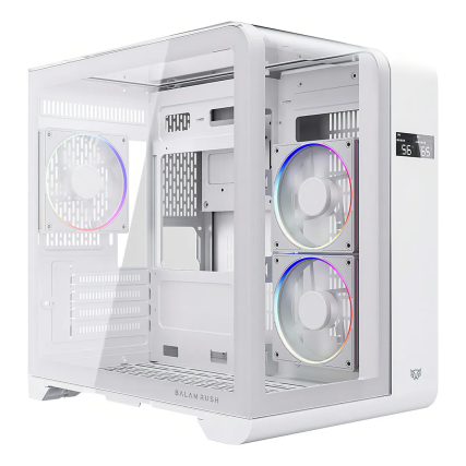 Gabinete Balam Rush Tank Expert Curve 6400 Mini Torre ARGB Blanco BR-941624