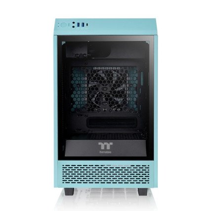 Gabinete Thermaltake The Tower 100 Mini ITX Turquesa con 2 Ventiladores Mini Tower Cristal Templado